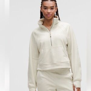 lululemon cream oversized scuba Quarter-Zip